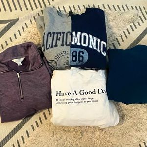 4 sweatshirts!